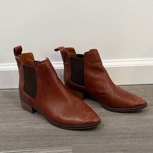 Lucky Brand Brown Leather Ankle Womens Boots